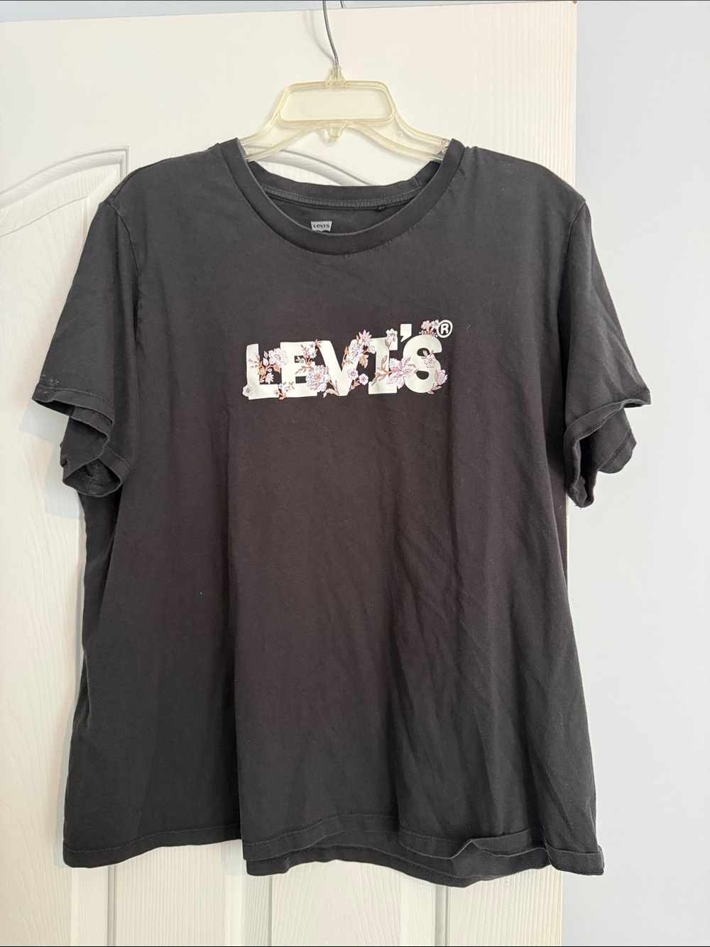 Levi's Black Tee with Floral Logo